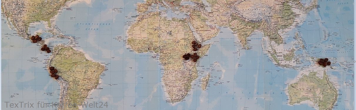 Weltkarte mit Kaffeebohnen der Projektkaffees Weltkarte-mit-Kaffeebohnen